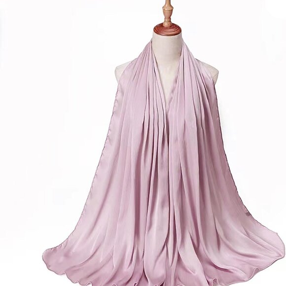Silky Satin Hijab for Women Chiffon 70x27in Luxurious Elegant Muslim Head Scarf - Picture 2 of 7